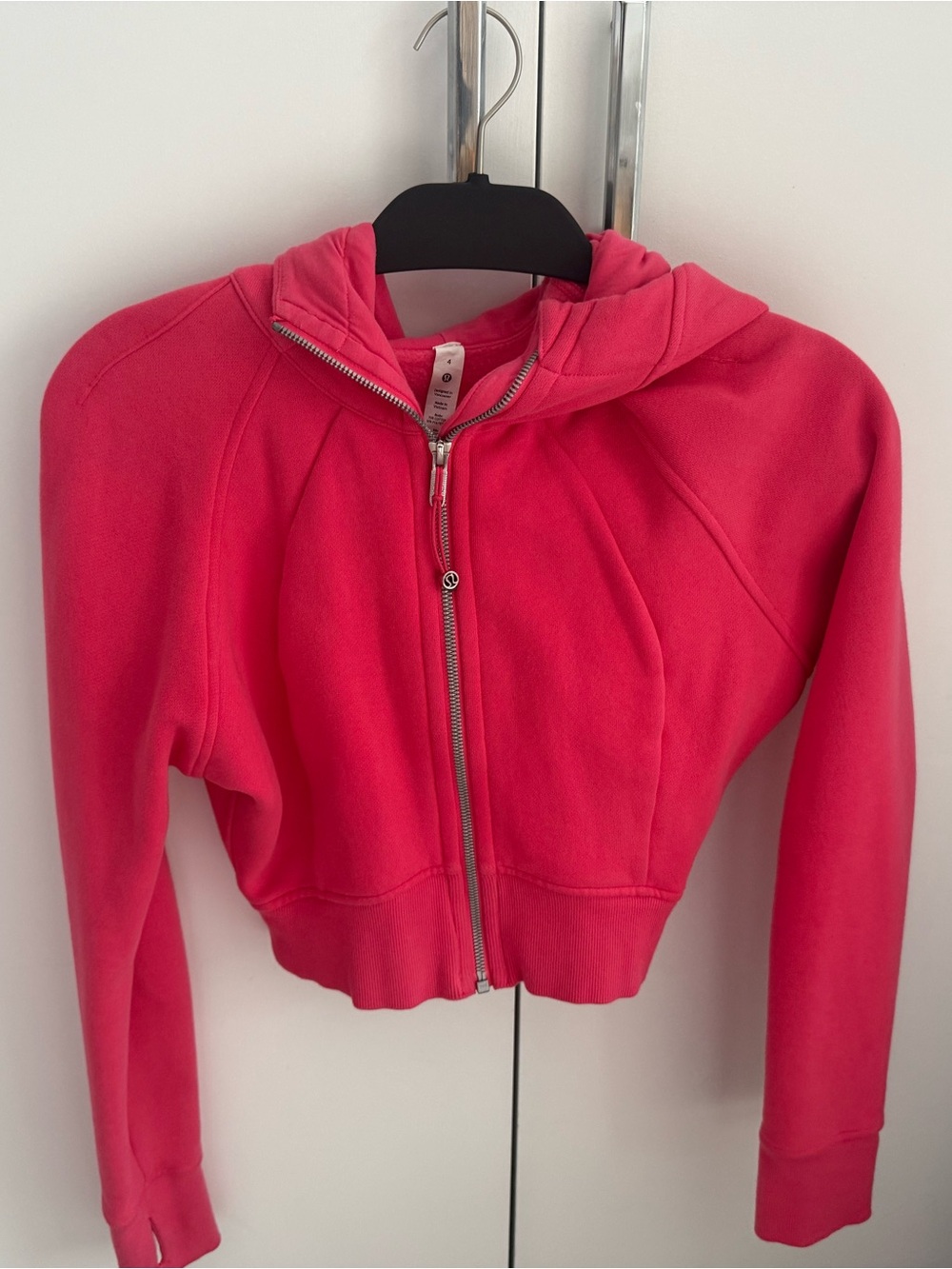 lululemon athletica Hot Pink Cropped Zip Hoodie